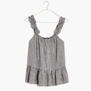 Madewell Ruffle-Strap Cami Top in Gingham